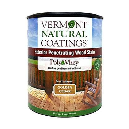Vermont Natural Coatings PolyWhey Exterior Penetrating Stain - Golden Cedar - Quart - color: Golden Cedar, size: Quart