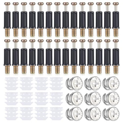 Cam Lock Nuts and Cams Screws, 20 Sets Cam Locks for Furniture M6 X 35mm 3-in-1 Eccentric Hardware Wheels Cams Connector Bolt Fittings Fasteners Hardware Parts - size: M6 X 35mm
