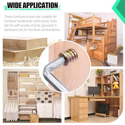 Twidec/32PCS 5/16"-18 Threaded Inserts for Wood Furniture Screw-in Nut Wood Inserts Bolt Assortment Kit with M8 Hex Wrench (5/16"-18 x20mm) - size: 5/16"-18 x 20mm (32 PCS)