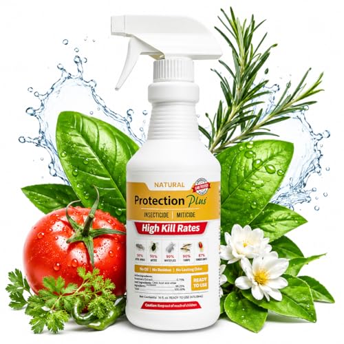 Eco-Safe Plant Protection, Broad Spectrum Insecticide, Fungicide, Miticide; Kill and Repel Mites, Whitefly, Aphids, Thrips, More; EPM Protection Plus, Ready to Use 16 oz - size: 16 oz RTU