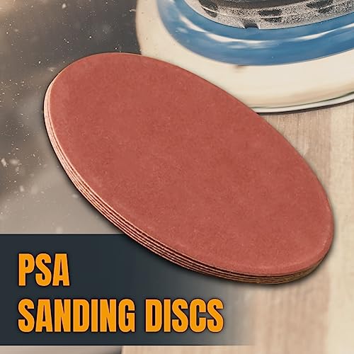 POWERTEC 110542 8 Inch PSA Sanding Discs & Abrasive Cleaning Stick Set | Assorted Sandpaper 30 PCS - 5 Each of 60,80,100,120,180,240 Grits for Drywall, Woodworking, Random Orbital Sanders, DA Sanders - style: 60-240 Grits, w/ Cleaning Stick