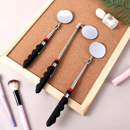 6 Pcs Telescoping Inspection Mirror Retractable Mechanical Mirror Extendable Long Handle Telescoping Mirror 360 Rotation Under Vehicle Detection Mirror for Technicians Mechanics Contractors