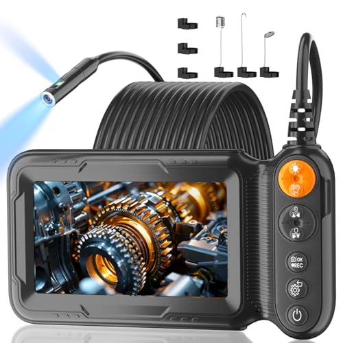 5" IPS 1920P HD Endoscope Camera with Light,Dual Lens Borescope