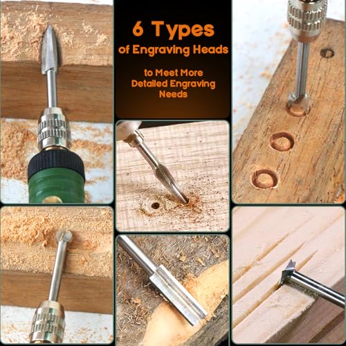 Wood Carving Drill Bits Set Compatible with Rotary Tool Different Shapes of Engraving Bits Meeting Woodworking DIY Carving, Drilling Hole, Grinding, Micro Sculpture (FO-3Pcs-FSK) - style: FO-3Pcs-FSK