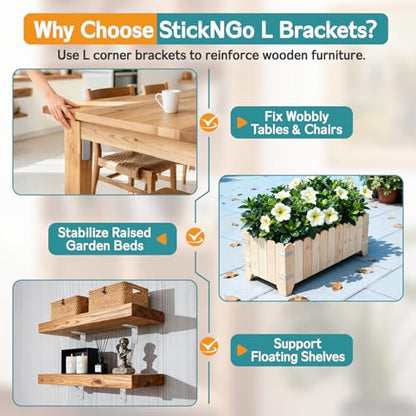 3"x3"x1.2"Steel L Bracket 3mm Thick Galvanized Angle Brackets 16Pc - color: Galvanized-16 Pcs