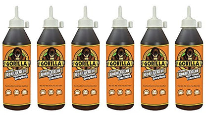 Gorilla Original Waterproof Polyurethane Glue, 18 ounce Bottle, Brown, (Pack of 6)