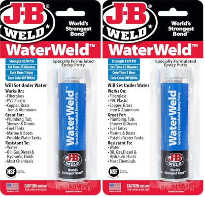 J-B Weld 8277 WaterWeld Epoxy Putty Stick - 2 oz. (Pack of 2) - size: 2 oz - 2 Pack