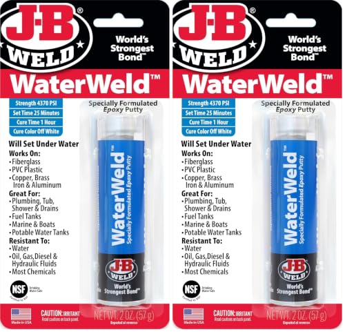 J-B Weld 8277 WaterWeld Epoxy Putty Stick - 2 oz. (Pack of 2) - size: 2 oz - 2 Pack
