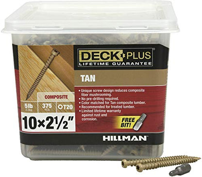 Deck Plus 48452 Tan Star-Drive Composite Deck Screws (#10 x 2-1/2")