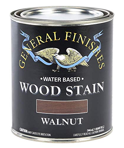 General Finishes Water Based Wood Stain, 1 Quart, Walnut - color: Walnut, size: 1 Quart