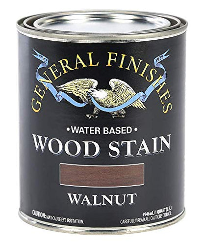 General Finishes Water Based Wood Stain, 1 Quart, Walnut - color: Walnut, size: 1 Quart