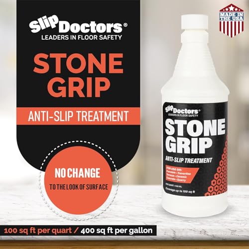 Stone Grip Industrial (Gallon) Non-Slip Floor Treatment for Tile and Stone to Prevent Slippery Floors. Indoor/Outdoor, Residential/Commercial, Works in Minutes for Increased Traction - style: Gallon