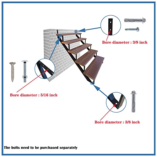 MTB Black Steel Stair Riser with 1/2/3/4/5/6/7 Steps - style: 1 Step 2Pack