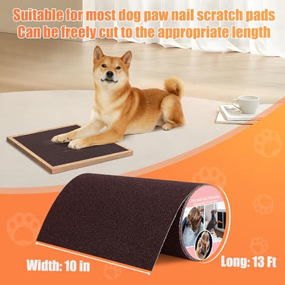 Pet Nail Self Adhesive Replacement Emery Paper, 10in*13ft, Brown - color: Brown, size: 10in*13ft