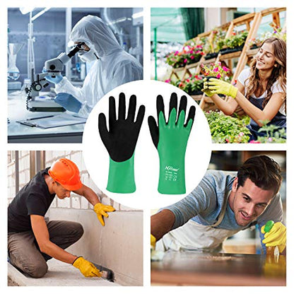 Nitrile Coating Chemical Resistant Gloves 1Pair - size: Large (Pack of 2)