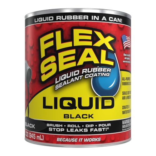 Flex Seal Liquid Rubber Sealant Coating, Waterproof, Black, 32 oz - color: Black, size: 32 oz