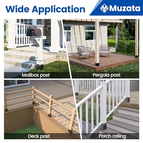 Muzata 1Pack 6" Extended Height Fence Post Protector for More Coverage M074 (Pack of 3) - size: 3 Pack