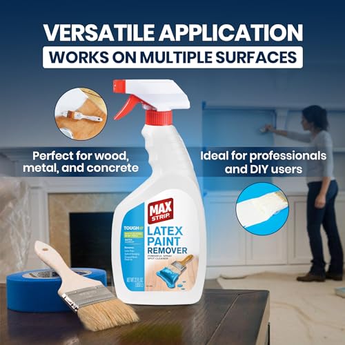 Max Strip Latex Paint Remover Gel Spray, Multi-Surface Safe, 22 fl oz