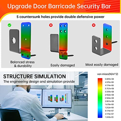 Thickened Door Barricade Bracket, 2 Pack-Black, Iron, Steel, Powder Coated, U-Shaped, Door Mount, 2X4 Lumber Compatible, Home, Barn, Shed, Garage, Gate Security Reinforcement - color: 2 pack-PRO