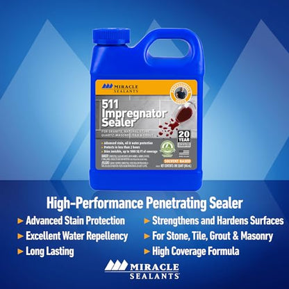 Miracle Sealants 511 Impregnator Penetrating Stone & Tile Sealer, Pint - size: Pint