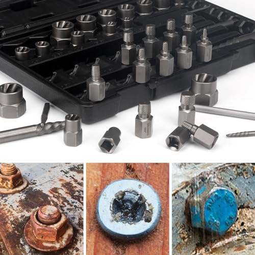 36PCS Bolt Extractor Set, Easy Out Stripped Screw Removal Tool Kit - size: 36 Pieces