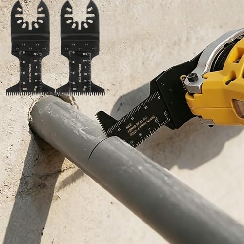 2 Piece Oscillating Tool Blades Universal Quick-Release Fit Multitool Blades for Wood Cutting, Trim Work, Flush Cutting, Black2