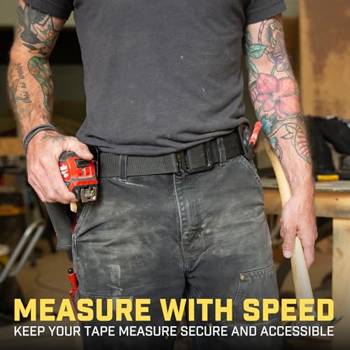 Holstery TapeMaster | Clip-On Tape Measure Holder - Low-Profile Measuring Tape Holster for Your Belt, Tool Bags, Pockets, or Pants - style: TapeMaster