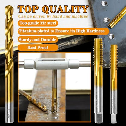 5/8"-11 UNC Tap and 17/32" Drill Bit for Metal,M2 HSS Drill and Tap Set - size: 5/8"-11 Tap, 17/32" Drill