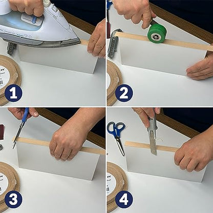 Birch Edge Banding 1-1/2 inch x 25 feet Wood Veneer Pre Glued Adhesive Edging Trim Band Tape Iron On Flexible Strip Roll Laminate Cabinate Countertop Furniture Shelf MDF Board Paintable Edgebanding - size: 1-1/2 in x 25 ft