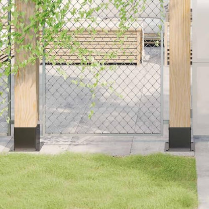 Post Bases 12 Pack 5.55x5.55 Inch Square Column Support Bracket, Anthracite Powder-Coated Steel Heavy Duty Fence Deck Railing Base - size: 141 x 141 mm & 12