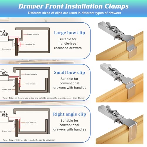 2 Pack Drawer Front Installation Clamps, Quick-Install Drawer Fixing Clamp