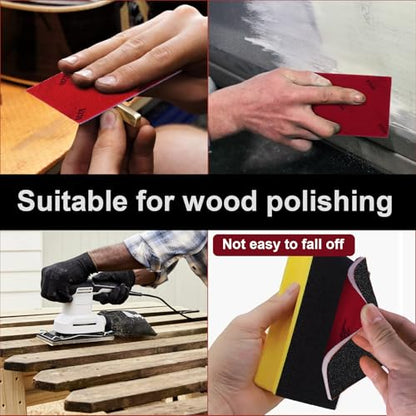 22 Pcs Sanding Sponge 400 Grit Sandpaper Assortment, Washable & Reusable Sanding Blocks for Wood, Metal, Drywall, Glazing, Wet Dry Sandpaper for Smooth Finishing - size: 400 Grit