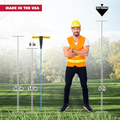 T&T Tools 60-Inch Mighty Probe Metal Soil Probe – 3/8" Hex Rod - 1 Pack - size: 60-Inch Long Overall w/ 3/8" Metal Hex Round Rod