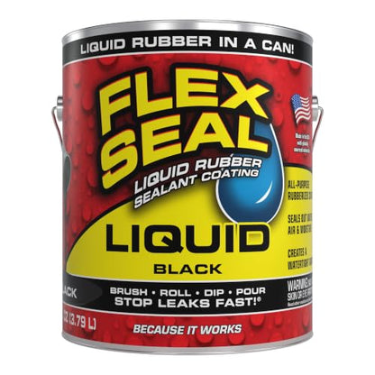Flex Seal Liquid Rubber Sealant Coating, Waterproof, Black, 128 oz - color: Black, size: 128 oz