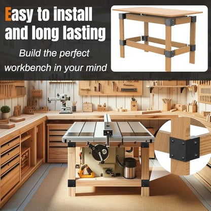 Heavy Duty Workbench Bracket Kit, 8 PCS Workbench Corner Brackets
