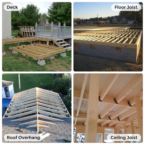 50Pcs Black 2x4 Joist Hangers for Wood,18 Gauge Metal Face Mount Joist Hanger,Lu24 Joist Hangers Powder Coating,Hurricane Ties for Rafter,Rafter Brackets 2x4 for Deck,Floor,Roof Overhang,Ceiling Joist - size: 50 Pcs 2x4 Joist Hanger, style: Black