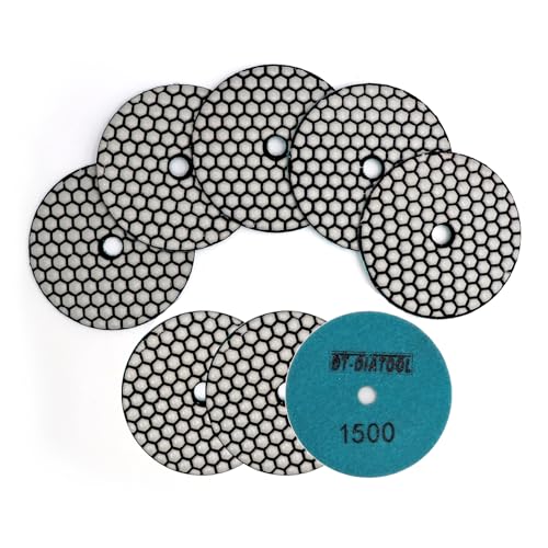 DT-DIATOOL Dry Diamond Polishing Pads 4 Inch Grit 1500, 8 Pieces