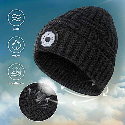 Multifunctional LED Beanie and Magnetic Wristband Tool Set - Unisex, Ideal for Outdoor Sports & DIY Projects, Perfect Holiday Gift
