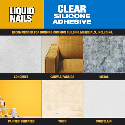 Liquid Nails Clear Small Projects Silicone Adhesive, 2.5 oz - size: 2.5 fl oz, style: Projects