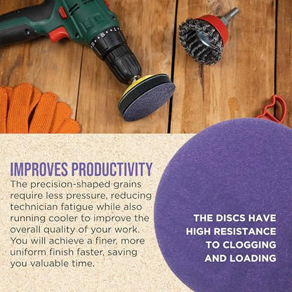 Dura-Gold Premium 80 Grit 3" Purple Film Ceramic Sanding Discs, Box of 30 - style: 80 Grit