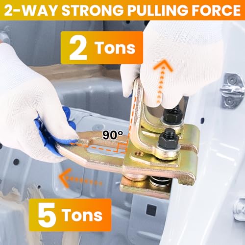 Auto Body Frame Puller, Right Angle 2-Way Self-Tightening Panel Clamp