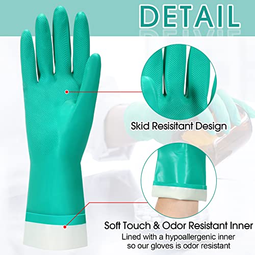Potchen 20 Pairs Chemical Resistant Gloves 15 Mil Nitrile Gloves,Medium - size: Medium