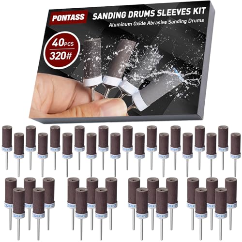 40PCS Sanding Sticks,320 Grit Sanding Drums for Dremel Rotary Tool - style: 320 Grit 40 Pcs