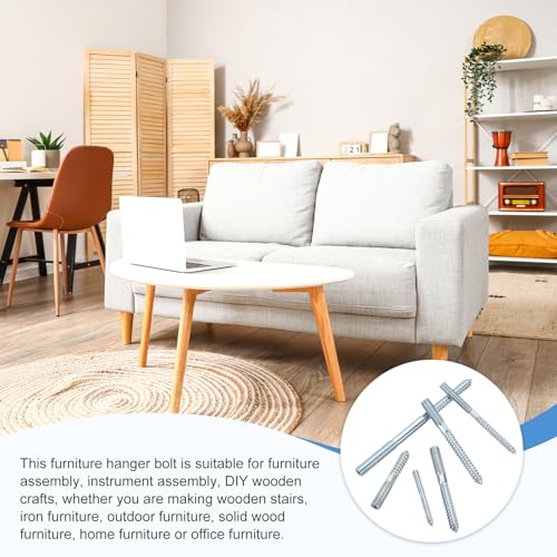 MECCANIXITY M8 Hanger Bolts, 6.3"(160mm) Length Double Headed Hanger Bolts 0.31"(8mm) Wood Dowel Screw Self-Tapping Threaded Rods Screw for Assembling Wood Furniture Joint, Pack of 10 - size: M8x160mmx8mm