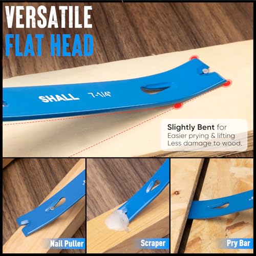 SHALL 3-Piece Mini Flat Pry Bar Set, 5-1/4", 7-1/4", 9-1/4" Small Pry Bars