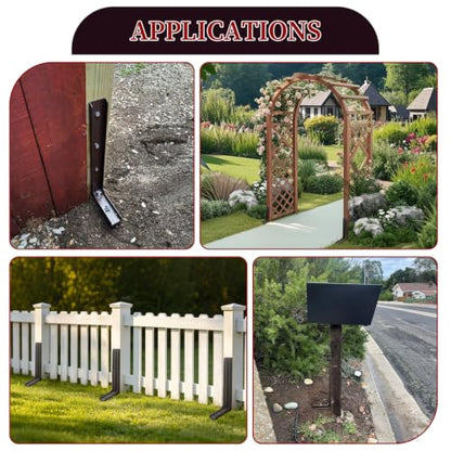 Fence Post Repair Kit Heavy Duty Adjustable Brace for Leaning Wood Posts - color: 1 Pack/Redbrown
