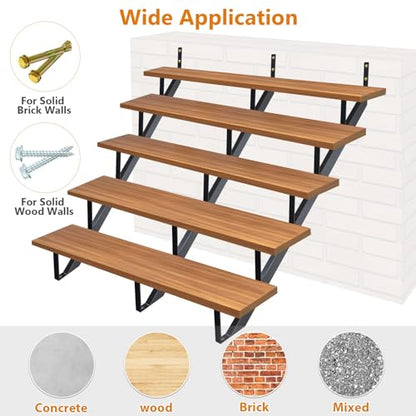 Steel Stair Riser 5 Step 3 Pack, 42" H Metal Stair Stringers for Deck - size: 5 Step