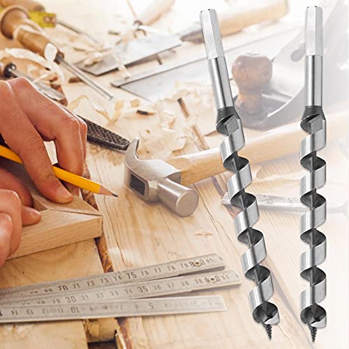 11/16 Inch Diameter Wood Auger Drill Bit, 9 Inch (230mm) Length Ship Auger Bit Wood Hole Cutter for Hardwood, Softwood - 2 Pack - size: 11/16"x9"