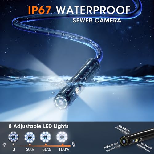 Endoscope Camera with Light, Inspection Camera for Sewer Pipe Automotive