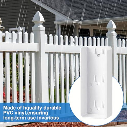 Nuanchu 10 Pcs Vinyl Fence Brackets White 2"x6" - size: 2" x 6"